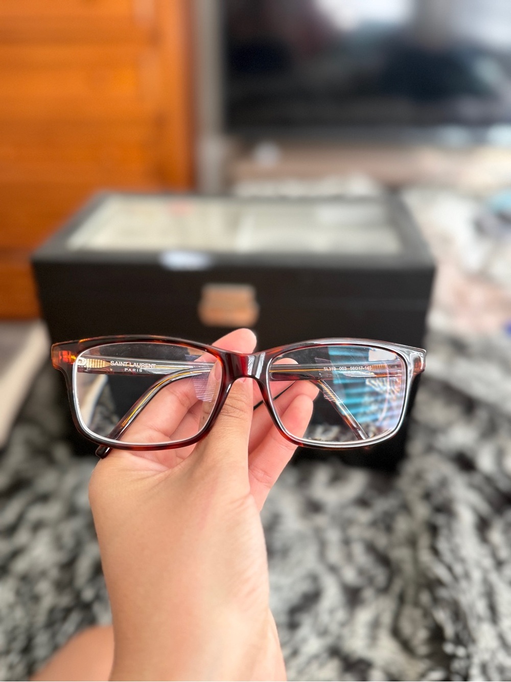 Saint Laurent Tortoiseshell Brown/Black Eyeglasses
